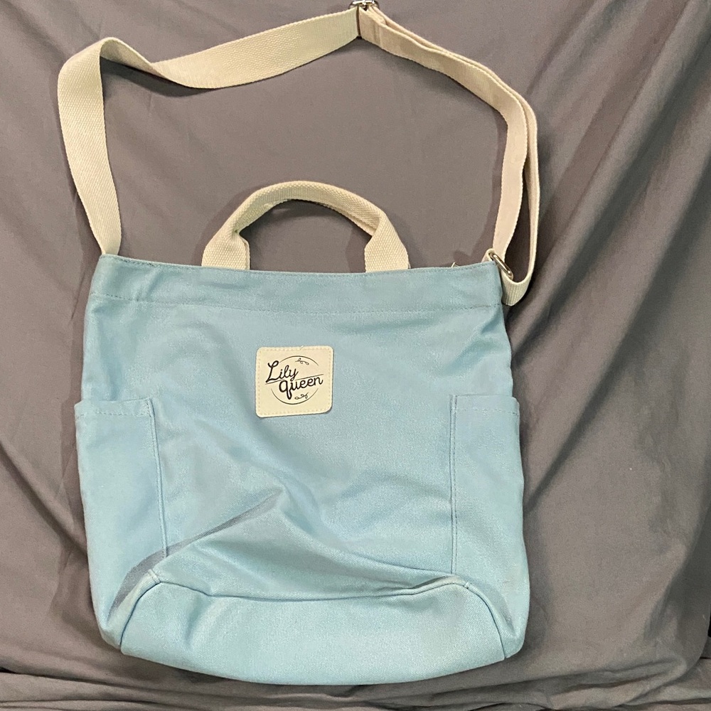 Sky Blue Canva Tote Bag by